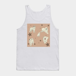 Great Pyrenees Pattern Coffee Tank Top